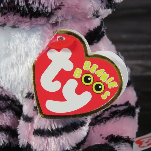 TY Beanie Boos Zoey the Zebra 6" Plush Glam Pink Black Striped Stuffed Animal - Picture 10 of 16
